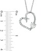 Thumbnail Image 2 of 6.0mm Heart-Shaped Lab-Created White Sapphire Heart Pendant in Sterling Silver