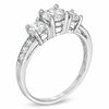 Thumbnail Image 2 of Lab-Created White Sapphire Three Stone Ring in Sterling Silver