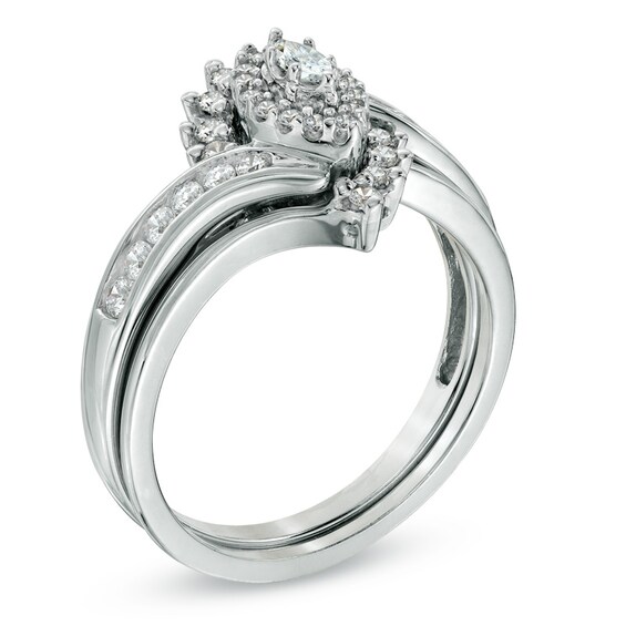 1/2 CT. T.w. Marquise-Shape Diamond Bypass Bridal Set in 14K Gold