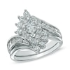 Thumbnail Image 1 of 1-1/2 CT. T.W. Marquise-Shape Diamond Bypass Bridal Set in 14K White Gold
