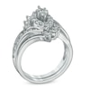 Thumbnail Image 1 of 1-1/2 CT. T.W. Marquise-Shape Diamond Bypass Bridal Set in 14K White Gold