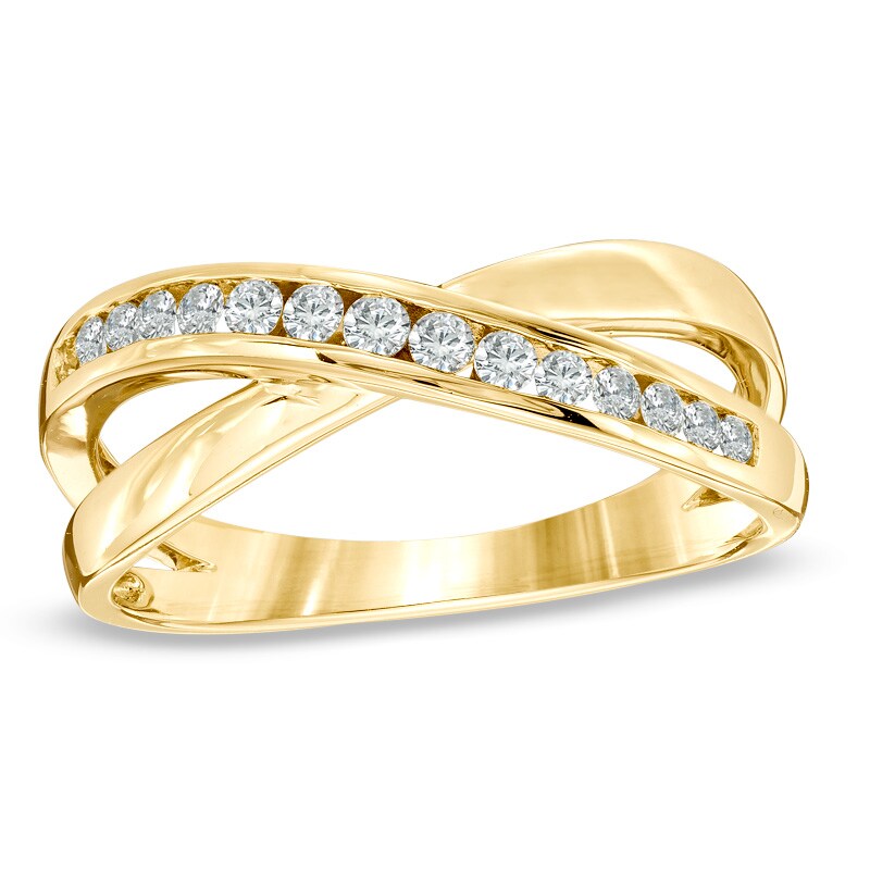 Main Image 1 of 1/4 CT. T.W. Diamond "X" Band in 10K Gold