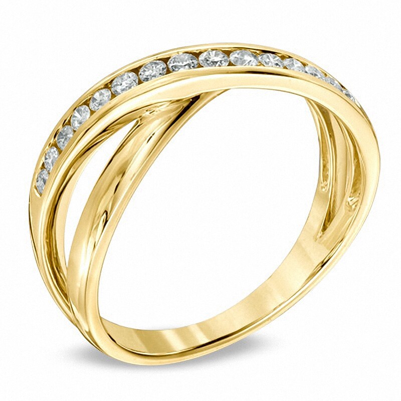 Main Image 2 of 1/4 CT. T.W. Diamond "X" Band in 10K Gold