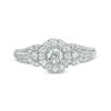 Thumbnail Image 7 of 1/2 CT. T.W. Diamond Three Stone Frame Ring in 14K White Gold