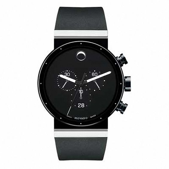 Men's Movado Sapphire Synergy Chronograph Watch with Black Dial (Model: 606501)