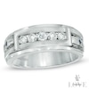 Thumbnail Image 0 of Vera Wang Love Collection Men's 1/2 CT. T.W. Diamond Wedding Band in 14K White Gold