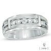 Thumbnail Image 1 of Vera Wang Love Collection Men's 1/2 CT. T.W. Diamond Wedding Band in 14K White Gold