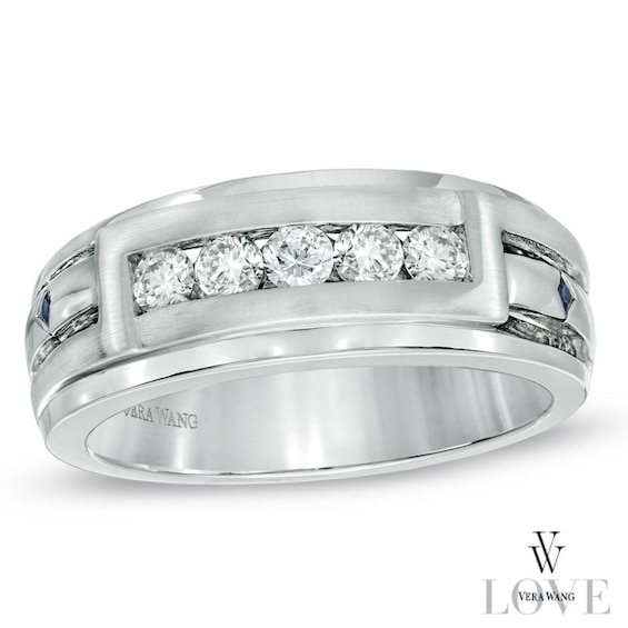 Vera Wang Love Collection Men's 1/2 CT. T.W. Diamond Wedding Band in 14K White Gold Vera Wang Love Collection Men's 1/2 CT. T.W. Diamond Wedding Band in 14K White Gold