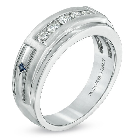 Vera Wang Love Collection Men's 1/2 CT. T.W. Diamond Wedding Band in 14K White Gold Vera Wang Love Collection Men's 1/2 CT. T.W. Diamond Wedding Band in 14K White Gold