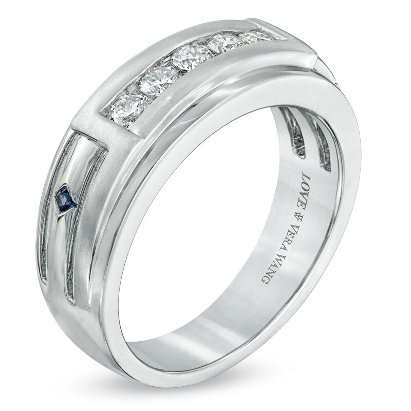 Main Image 2 of Vera Wang Love Collection Men's 1/2 CT. T.W. Diamond Wedding Band in 14K White Gold