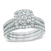 Thumbnail Image 0 of 1 CT. T.W. Composite Diamond Frame Bridal Set in 10K White Gold