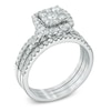 Thumbnail Image 2 of 1 CT. T.W. Composite Diamond Frame Bridal Set in 10K White Gold