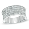 Thumbnail Image 1 of 1 CT. T.W. Diamond Five Row Concave Anniversary Band in 14K White Gold
