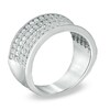 Thumbnail Image 1 of 1 CT. T.W. Diamond Five Row Concave Anniversary Band in 14K White Gold