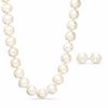 Thumbnail Image 1 of 8.0-9.0mm Freshwater Cultured Pearl Strand Necklace and Earrings Set in Sterling Silver
