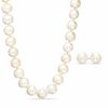 Thumbnail Image 0 of 8.0 - 9.0mm Cultured Freshwater Pearl Strand Necklace and Earrings Set in Sterling Silver