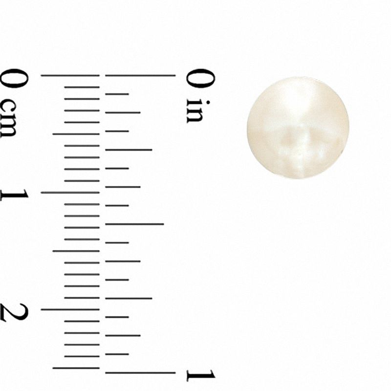 Main Image 4 of 8.0-9.0mm Freshwater Cultured Pearl Strand Necklace and Earrings Set in Sterling Silver