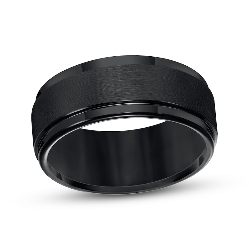 Main Image 1 of Triton 9.0mm Comfort Fit Black Tungsten Wedding Band