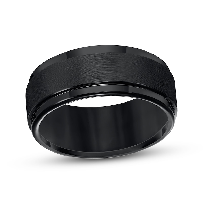 Triton Men's 9.0mm Comfort Fit Black Tungsten Wedding Band