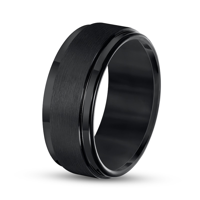 Triton Men's 9.0mm Comfort Fit Black Tungsten Wedding Band