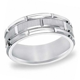 Triton 8.0mm Comfort Fit White Tungsten Wedding Band