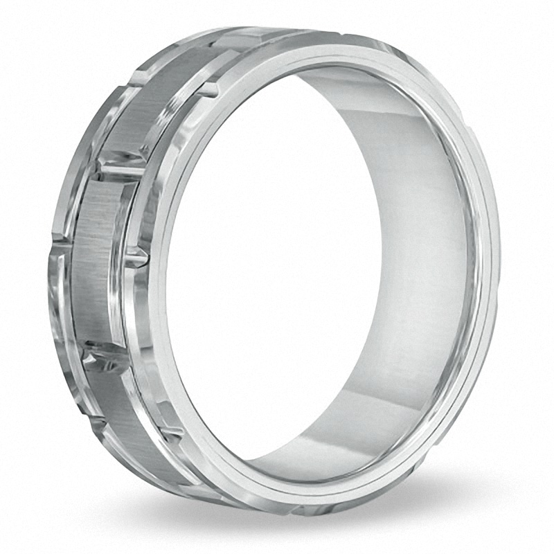 Main Image 2 of Triton 8.0mm Comfort Fit White Tungsten Wedding Band