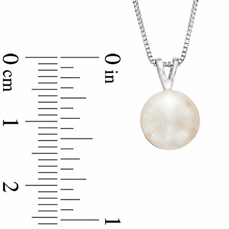 Main Image 2 of 9.0-10.0mm Freshwater Cultured Pearl Pendant and Stud Earrings Set in Sterling Silver