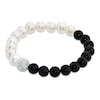 Thumbnail Image 0 of 8.0 - 9.0mm Cultured Freshwater Pearl, Onyx and Crystal Bead Bracelet - 7.25"