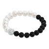 Thumbnail Image 1 of 8.0-9.0mm Freshwater Cultured Pearl, Onyx and Crystal Bead Bracelet-7.25"