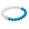 Thumbnail Image 0 of 8.0-9.0mm Freshwater Cultured Pearl, Turquoise and Crystal Bracelet-7.25"