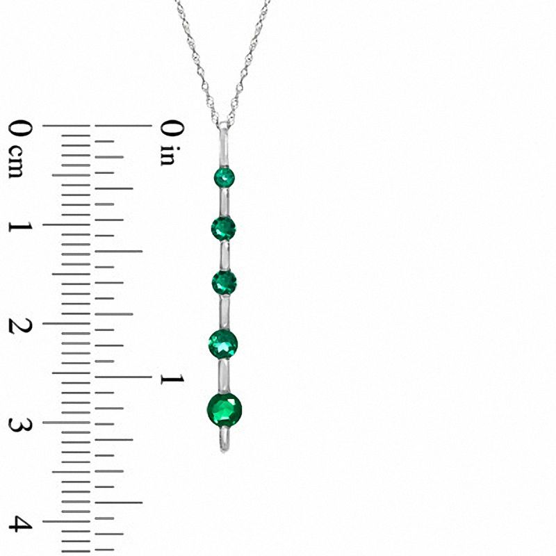 Main Image 2 of Journey Lab-Created Emerald Pendant in 10K White Gold