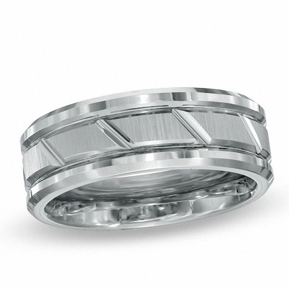 Triton Men S 8 0mm Comfort Fit Slant White Tungsten Wedding Band Triton Men S 8 0mm Comfort Fit Slant White Tungsten Wedding Band