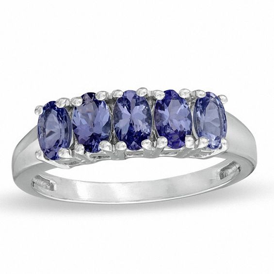 Oval Tanzanite Five Stone Ring in Sterling Silver | Online Exclusives ...