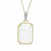 Thumbnail Image 0 of Rectangular Lab-Created Opal and Diamond Accent Pendant in 10K Gold