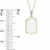 Thumbnail Image 1 of Rectangular Lab-Created Opal and Diamond Accent Pendant in 10K Gold