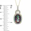 Thumbnail Image 2 of Oval Mystic Fire® Topaz and Diamond Accent Pendant in 10K Gold