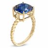 Thumbnail Image 1 of 10.0mm Cushion-Cut Lab-Created Blue Sapphire Ring in 10K Gold