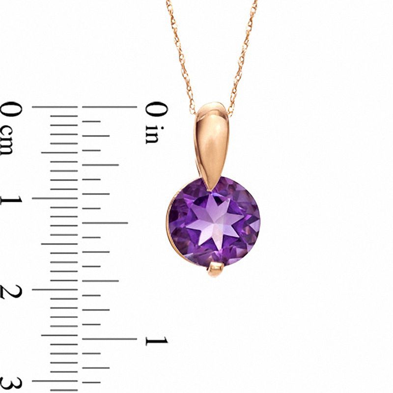 10.0mm Amethyst Pendant in 10K Rose Gold