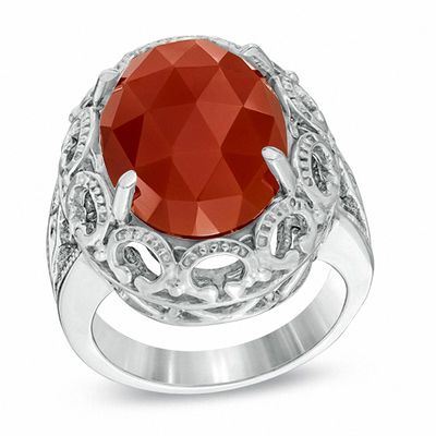 silver carnelian ring