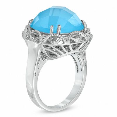 Still Waters Ring Sterling Silver Ring Blue Chalcedony Size 7