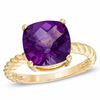 Thumbnail Image 0 of 10.0mm Cushion-Cut Amethyst Ring in 10K Gold