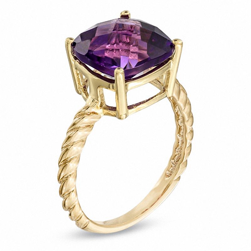 10.0mm Cushion-Cut Amethyst Ring in 10K Gold