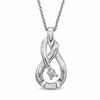 Thumbnail Image 0 of Diamond Accent Solitaire Infinity Pendant in Sterling Silver