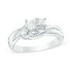 Thumbnail Image 0 of 1/2 CT. T.W. Princess-Cut Diamond Three Stone Swirl Engagement Ring in 14K White Gold