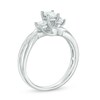 Thumbnail Image 2 of 1/2 CT. T.W. Princess-Cut Diamond Three Stone Swirl Engagement Ring in 14K White Gold
