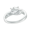 Thumbnail Image 2 of 1/2 CT. T.W. Princess-Cut Diamond Three Stone Swirl Engagement Ring in 14K White Gold