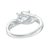 Thumbnail Image 3 of 1/2 CT. T.W. Princess-Cut Diamond Three Stone Swirl Engagement Ring in 14K White Gold