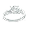 Thumbnail Image 4 of 1/2 CT. T.W. Princess-Cut Diamond Three Stone Swirl Engagement Ring in 14K White Gold
