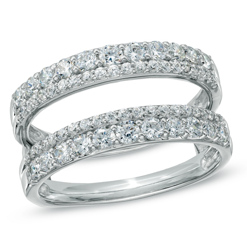 Main Image 1 of 1 CT. T.W. Diamond Double Row Solitaire Enhancer in 14K White Gold