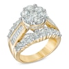 Thumbnail Image 2 of 4 CT. T.W. Multi-Diamond Triple-Row Engagement Ring in 14K Gold